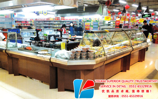 超市不銹鋼展示柜現場(chǎng)圖